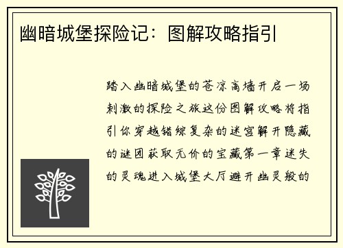 幽暗城堡探险记：图解攻略指引